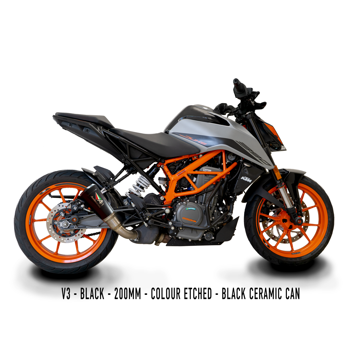 thumbnail image 2 of Black Stainless Steel Slip-On Muffler For KTM DUKE 390 RC390 125 250 (2017-2020) – Modified Exhaust Tip 2 of 3