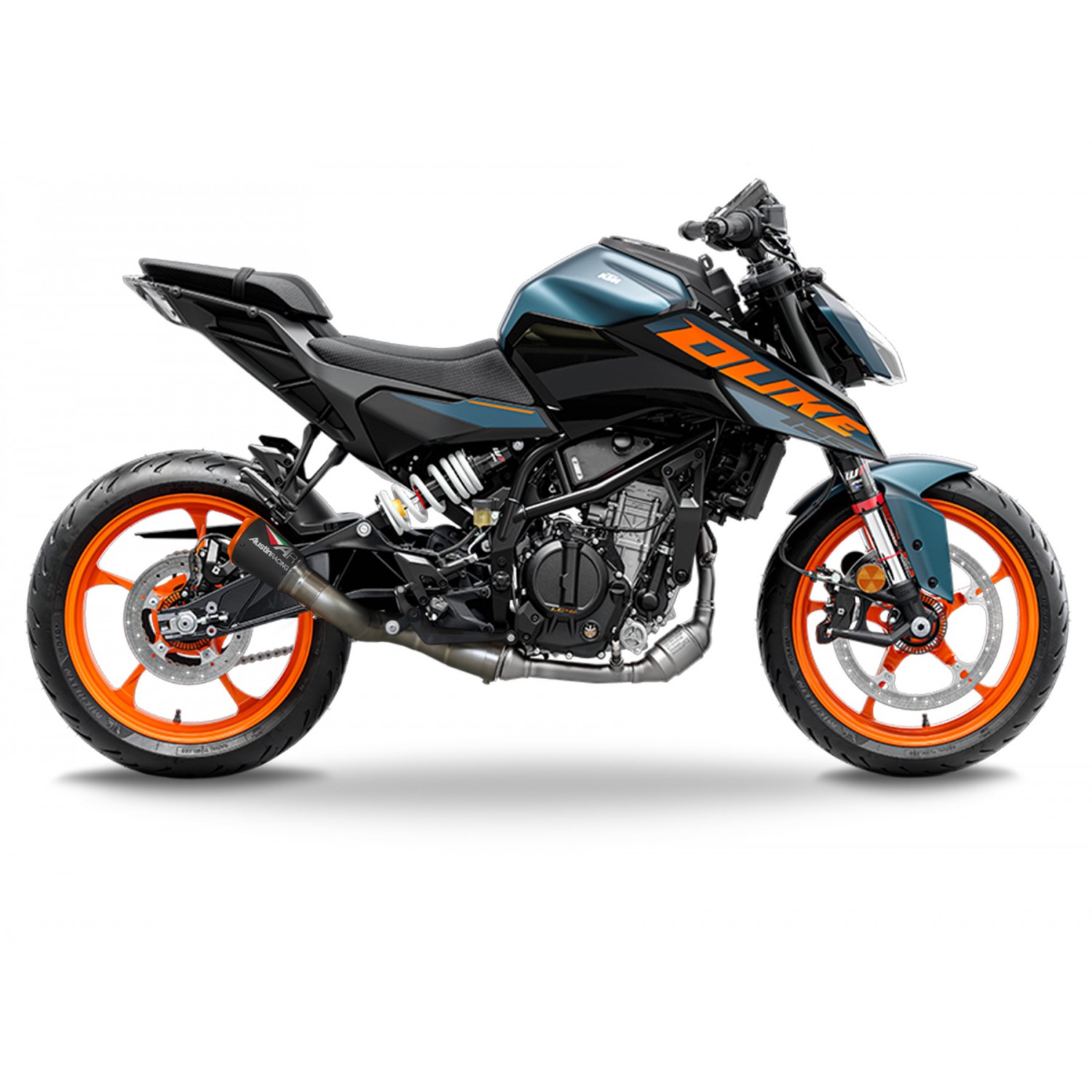 KTM DUKE 125 2024 SLIP ON dB COMPLIANT RACE EXHAUST SYSTEMS Austin Racing