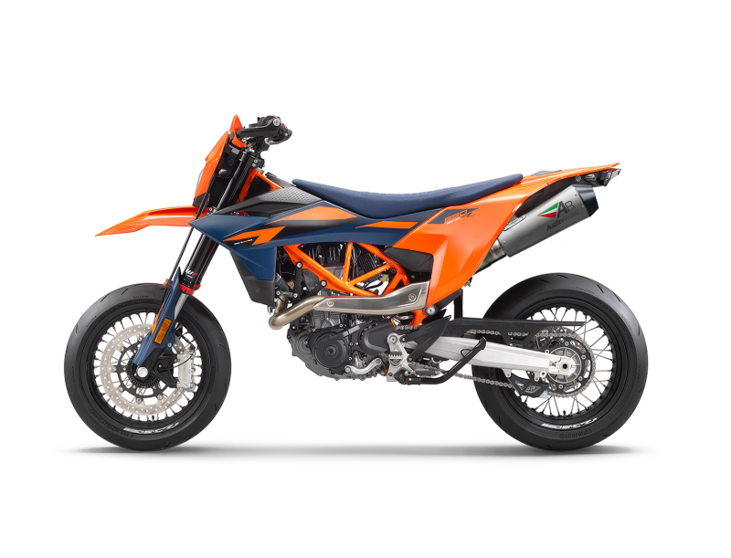 2026 KTM 690 SMC R SLIP-ON - Colour Etched - Titanium - Black Tip